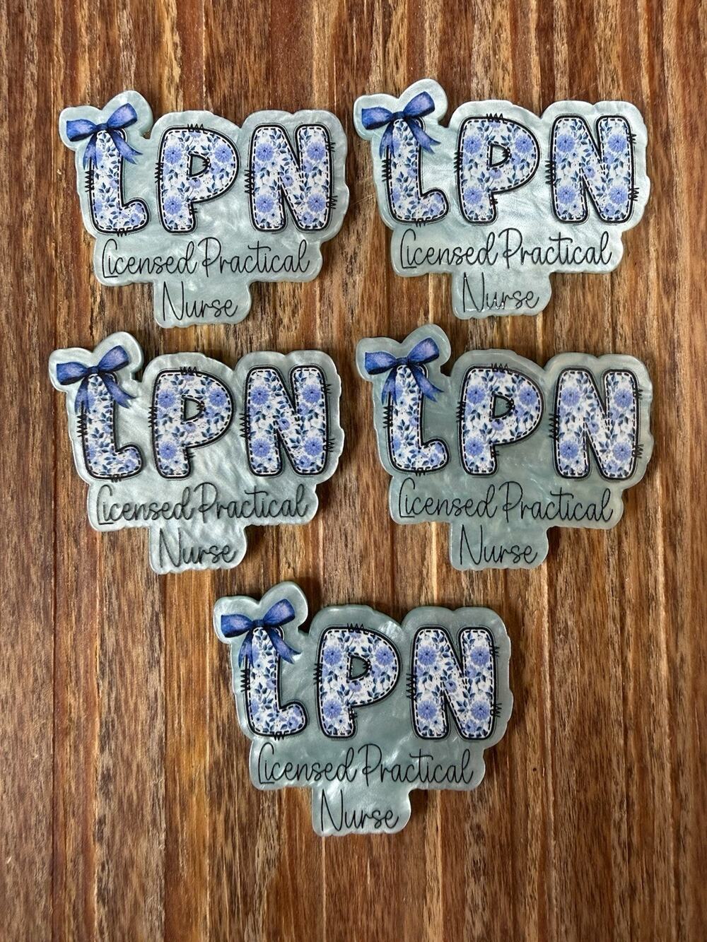 5 Pc LPN Acrylic Flatbacks